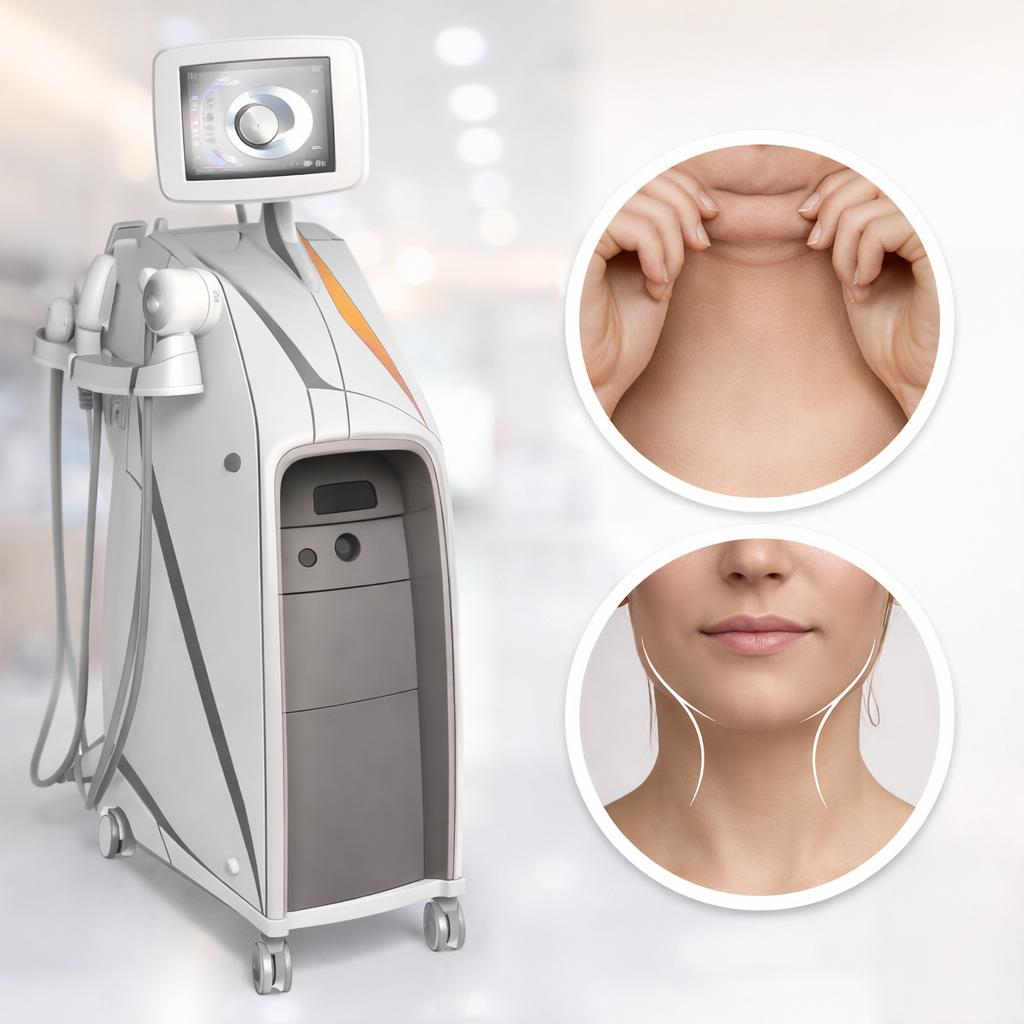 Eliminare bărbie dublă sau gușă — tratament facial la SenzoFit Iași