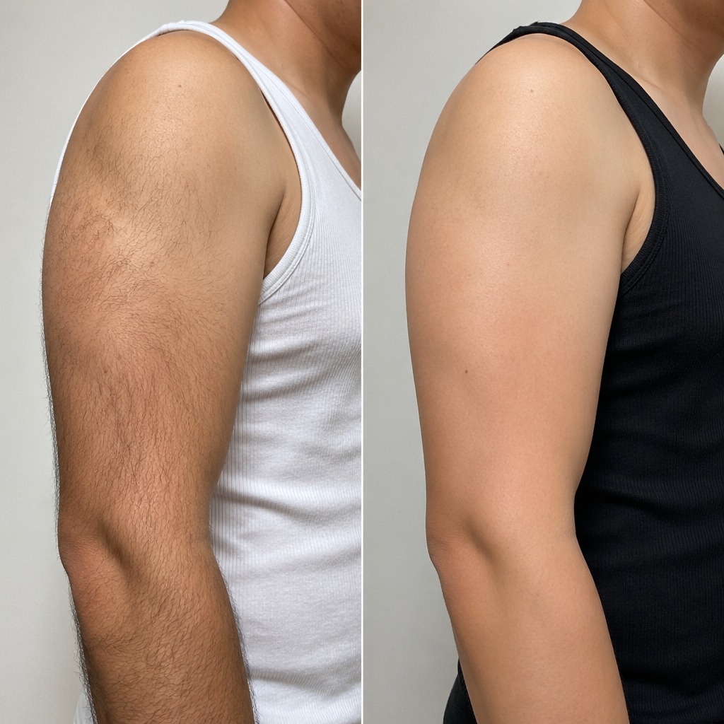 Epilare definitiva cu laser before and after - rezultat 10 — SenzoFit Iași