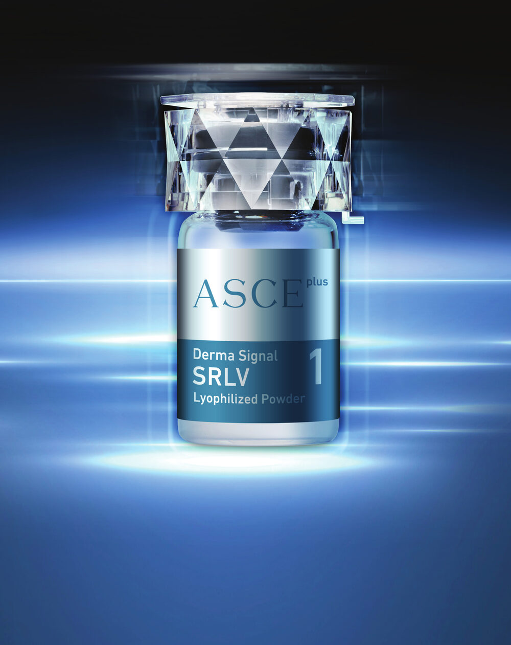 Flaconul ASCE+ SRLV Derma Signal cu pulbere liofilizată, fotografiat de producător